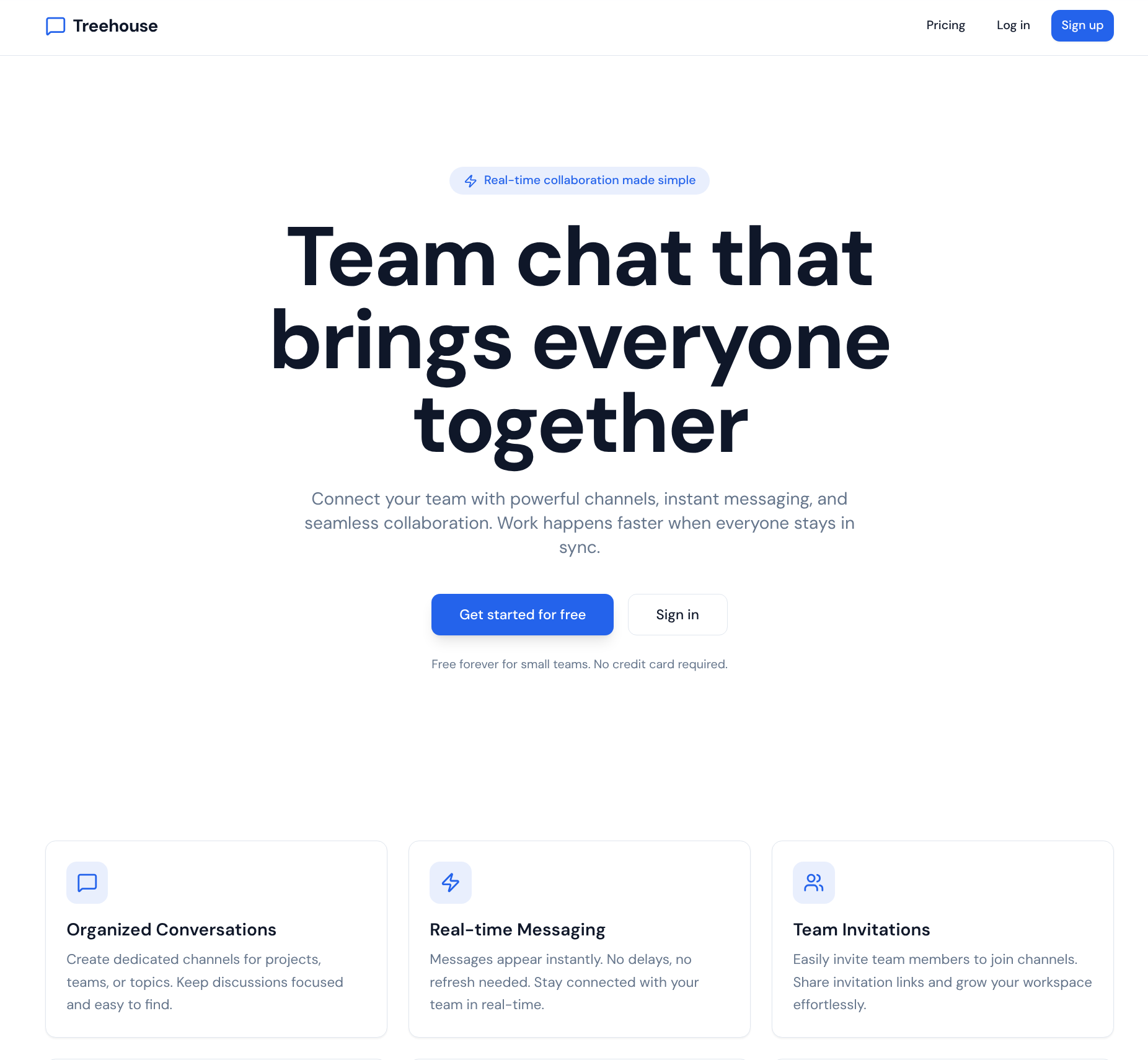 Screenshot of Treehouse Group Chat